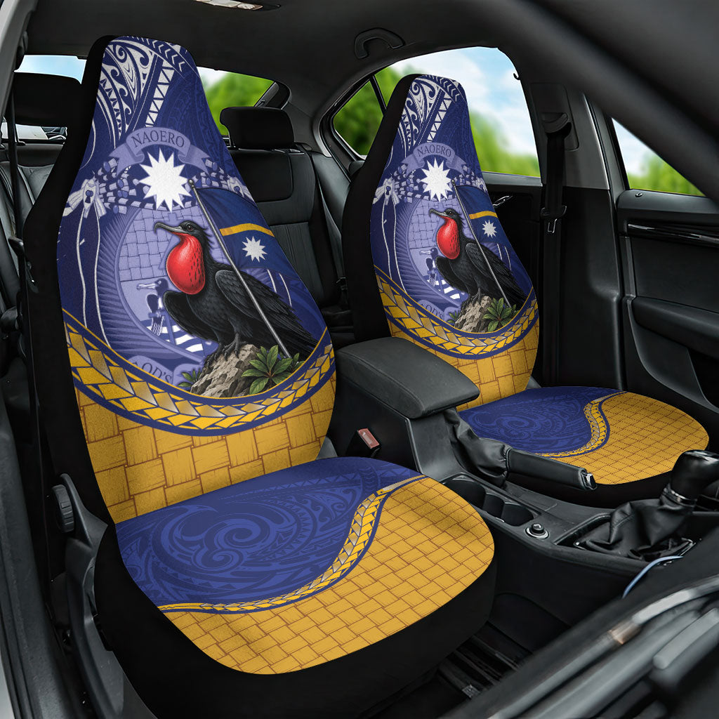 Magnificent Frigatebird Nauru Car Seat Cover Pandanus Weaving Polynesian Pattern