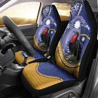 Magnificent Frigatebird Nauru Car Seat Cover Pandanus Weaving Polynesian Pattern