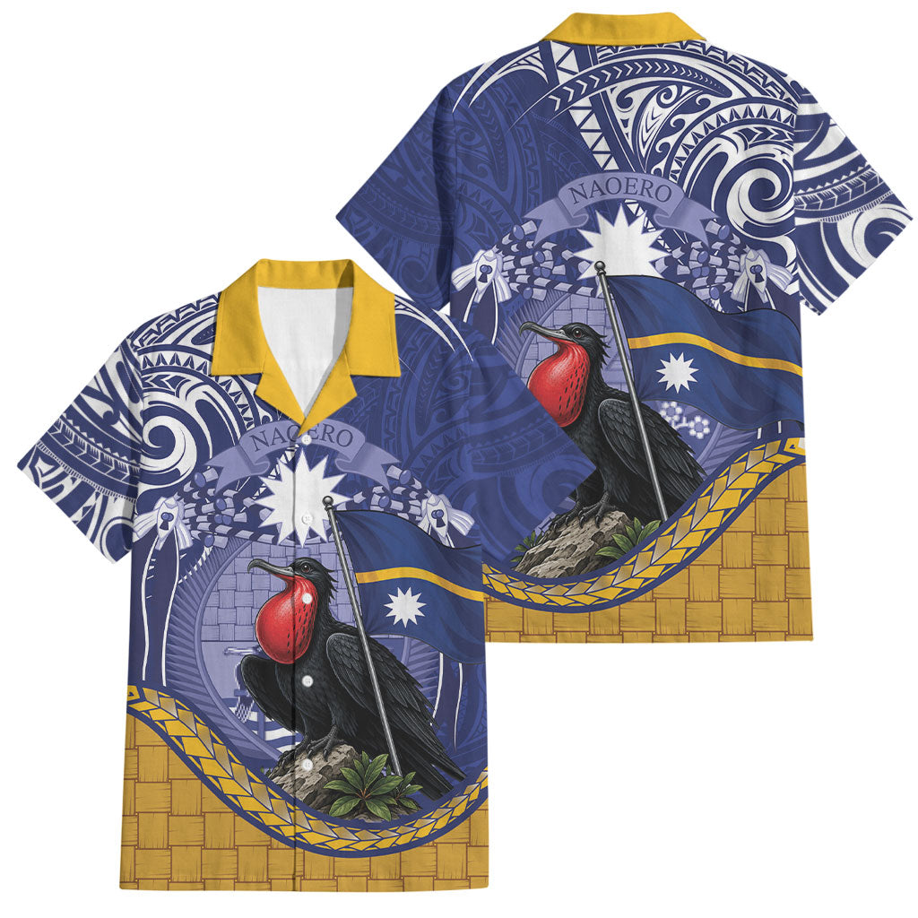 Magnificent Frigatebird Nauru Family Matching Mermaid Dress and Hawaiian Shirt Pandanus Weaving Polynesian Pattern
