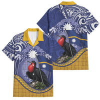 Magnificent Frigatebird Nauru Family Matching Puletasi and Hawaiian Shirt Pandanus Weaving Polynesian Pattern