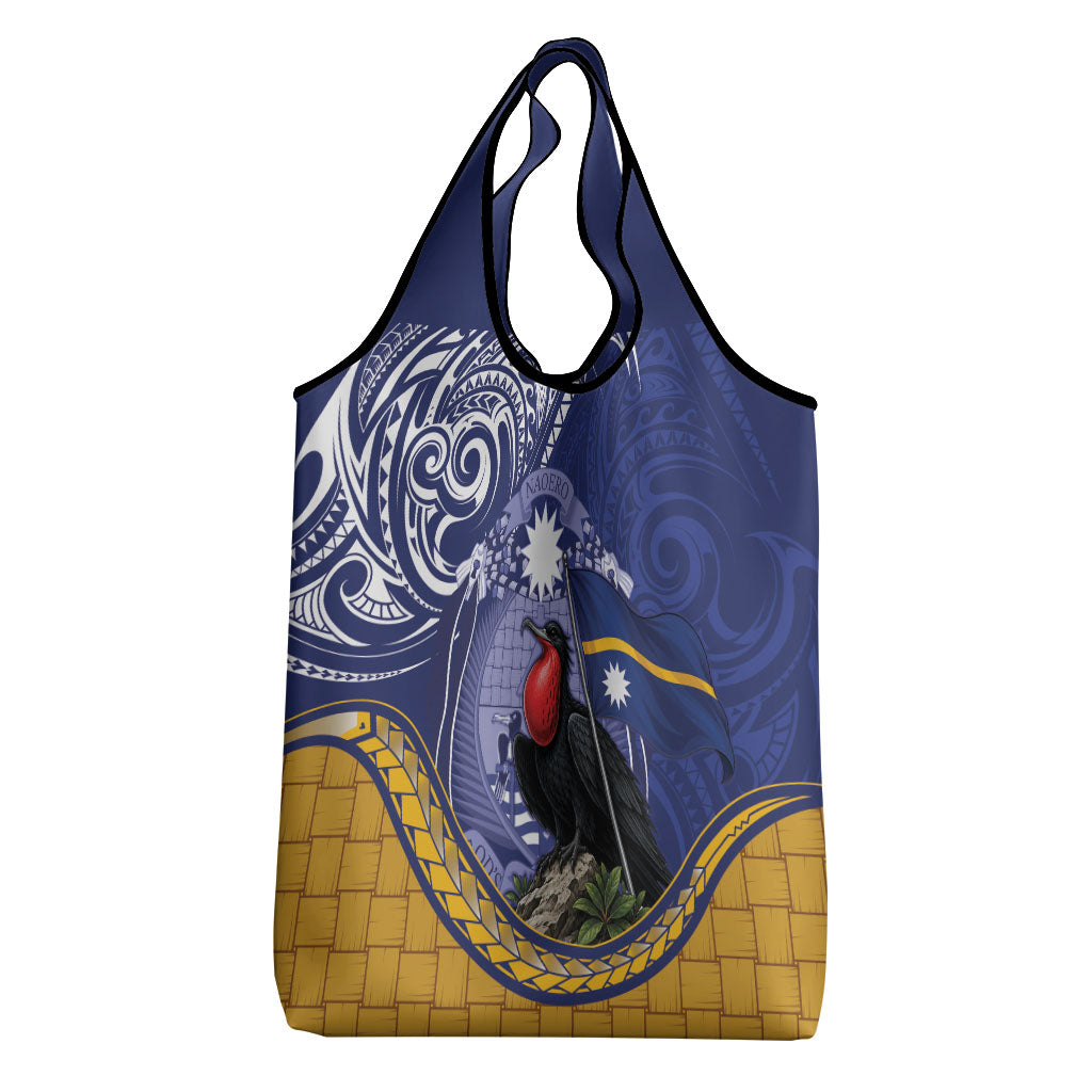 Magnificent Frigatebird Nauru Grocery Bag Pandanus Weaving Polynesian Pattern