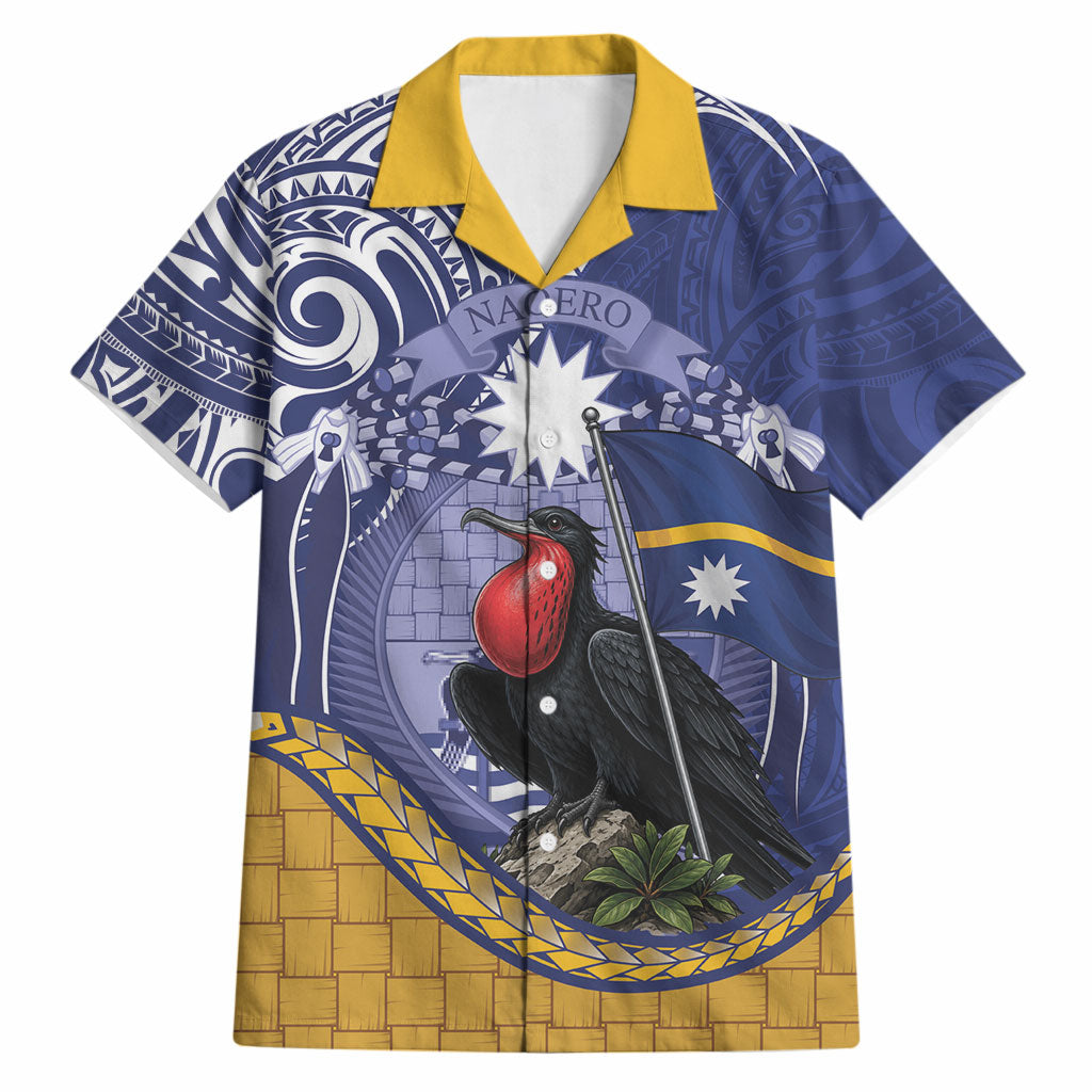 Magnificent Frigatebird Nauru Hawaiian Shirt Pandanus Weaving Polynesian Pattern