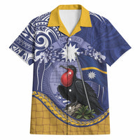 Magnificent Frigatebird Nauru Hawaiian Shirt Pandanus Weaving Polynesian Pattern