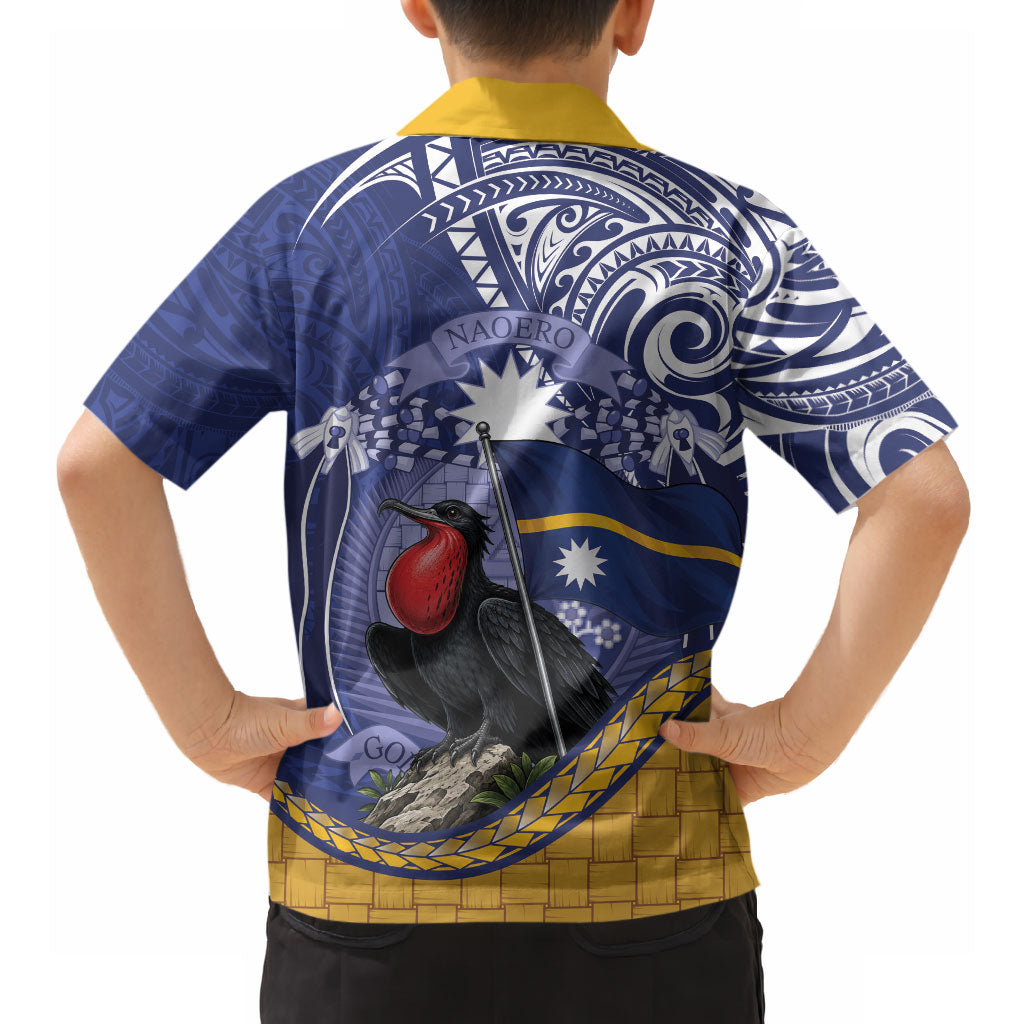 Magnificent Frigatebird Nauru Hawaiian Shirt Pandanus Weaving Polynesian Pattern