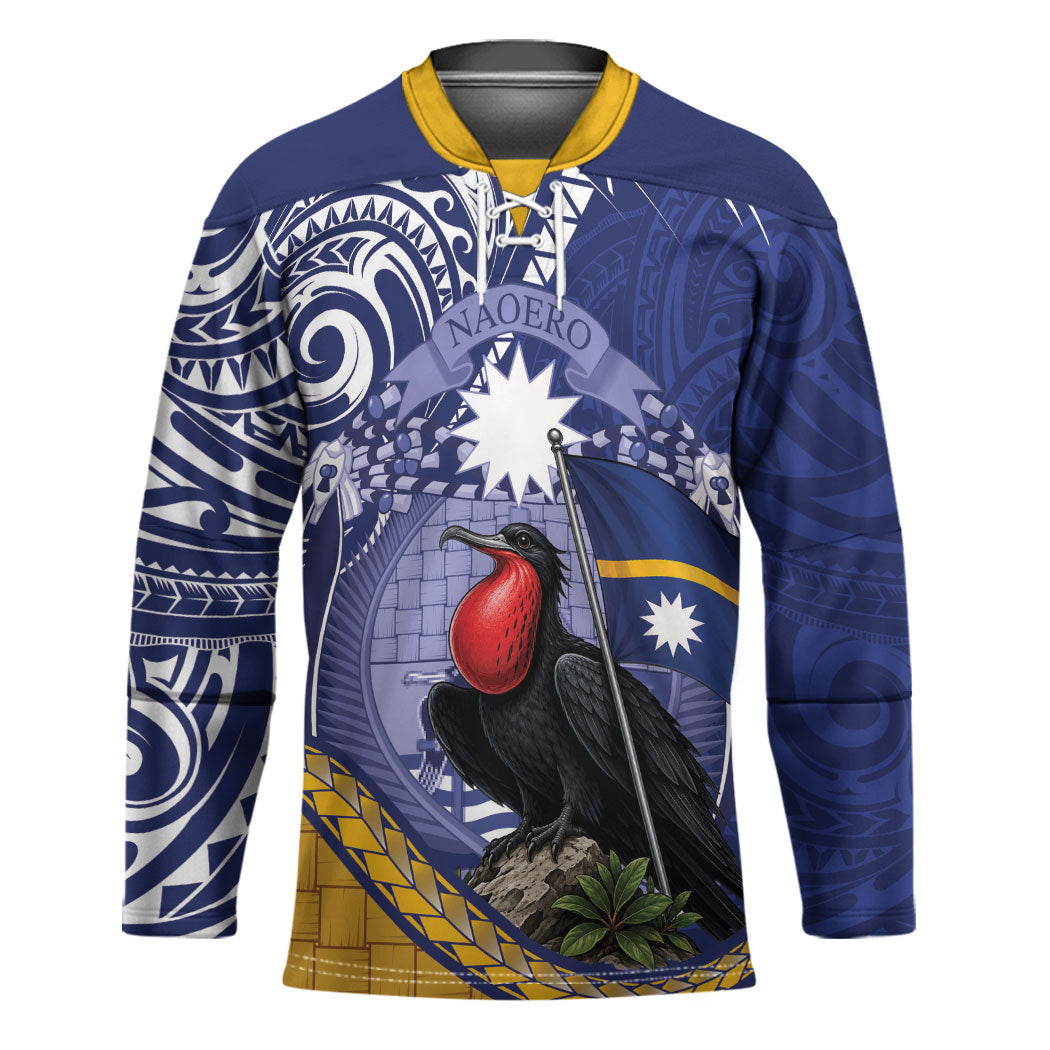Magnificent Frigatebird Nauru Hockey Jersey Pandanus Weaving Polynesian Pattern