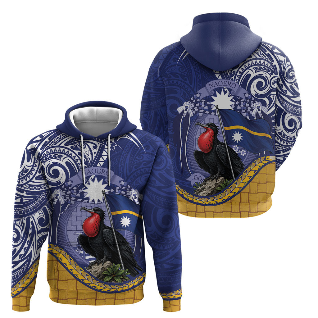 Magnificent Frigatebird Nauru Hoodie Pandanus Weaving Polynesian Pattern