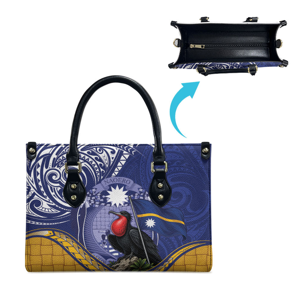Magnificent Frigatebird Nauru Leather Bag Pandanus Weaving Polynesian Pattern