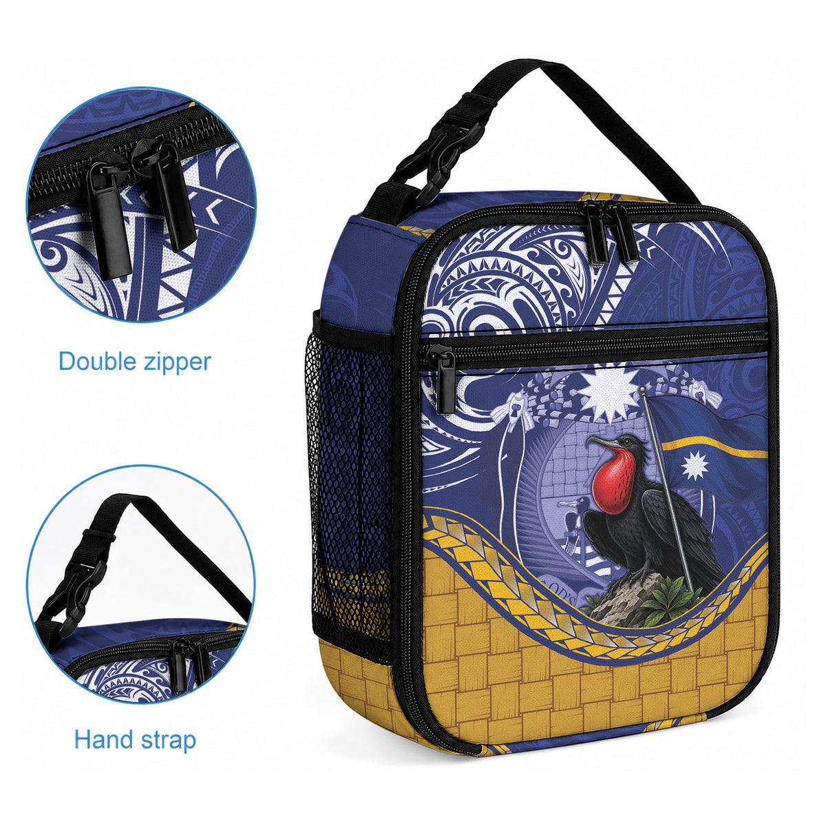 Magnificent Frigatebird Nauru Lunch Bag Pandanus Weaving Polynesian Pattern