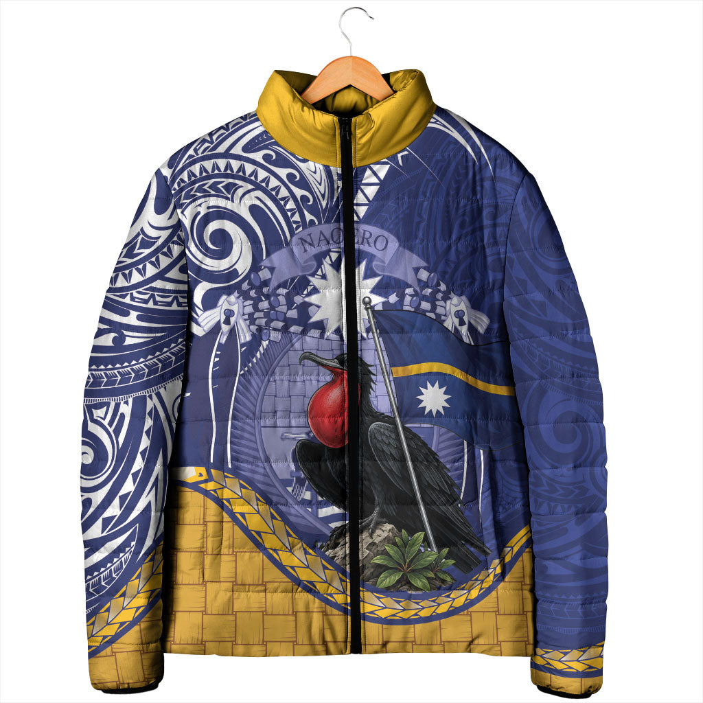 Magnificent Frigatebird Nauru Padded Jacket Pandanus Weaving Polynesian Pattern
