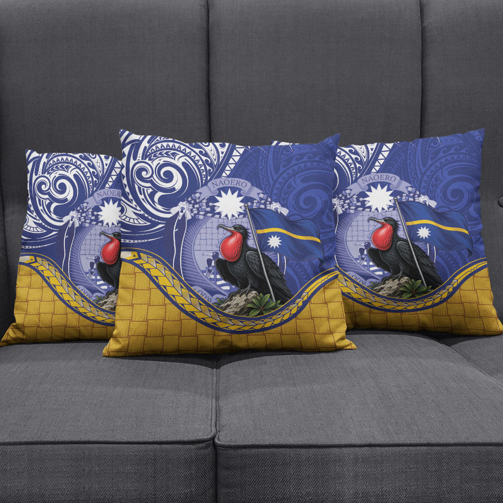 Magnificent Frigatebird Nauru Pillow Cover Pandanus Weaving Polynesian Pattern