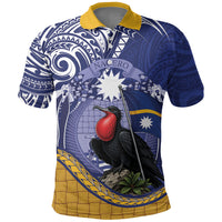 Magnificent Frigatebird Nauru Polo Shirt Pandanus Weaving Polynesian Pattern