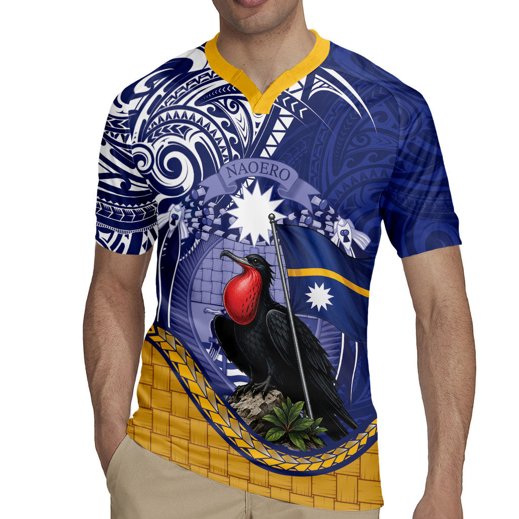 Magnificent Frigatebird Nauru Rugby Jersey Pandanus Weaving Polynesian Pattern