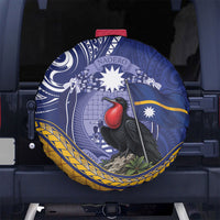 Magnificent Frigatebird Nauru Spare Tire Cover Pandanus Weaving Polynesian Pattern