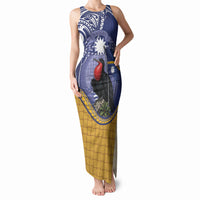 Magnificent Frigatebird Nauru Tank Maxi Dress Pandanus Weaving Polynesian Pattern