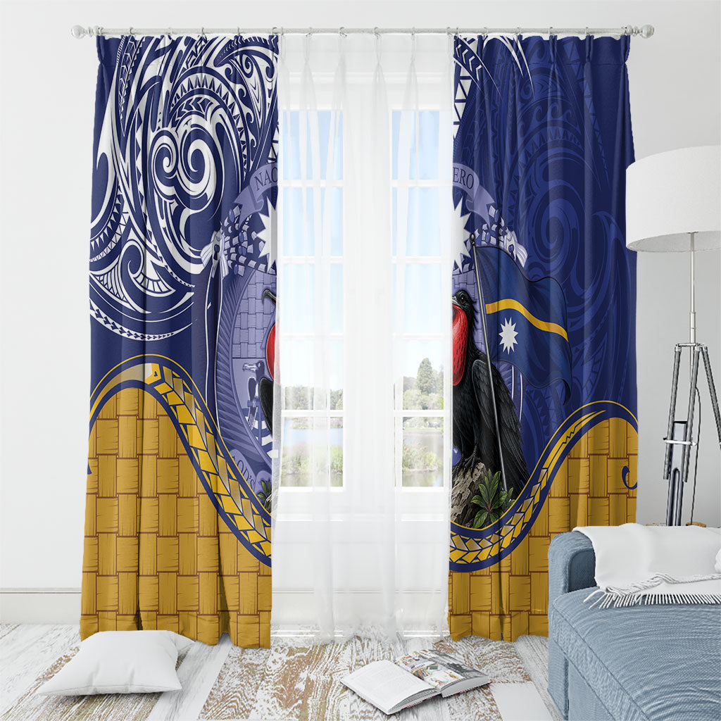 Magnificent Frigatebird Nauru Window Curtain Pandanus Weaving Polynesian Pattern