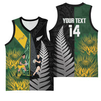 New Zealand and South Africa Rugby Custom Basketball Jersey Ultimate Rivalry All Black Springboks