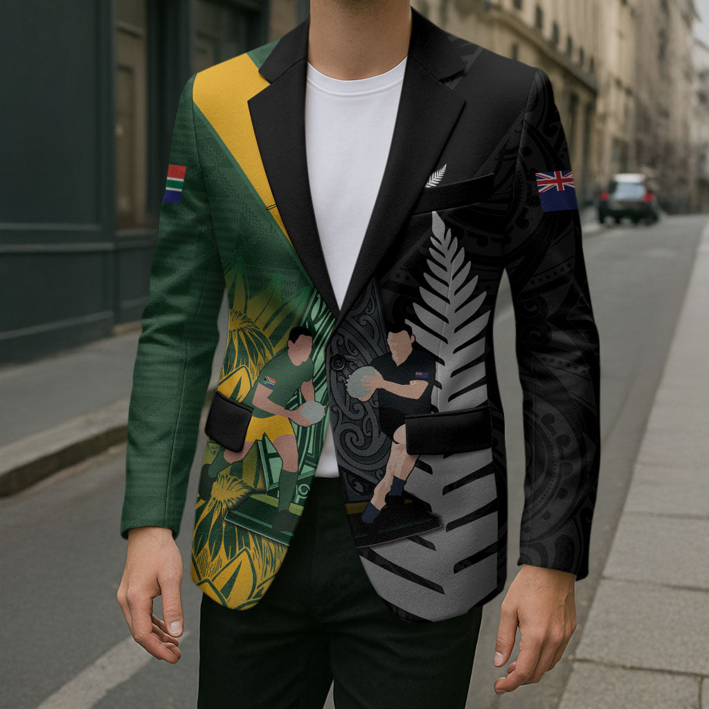 New Zealand and South Africa Rugby Custom Blazer Ultimate Rivalry All Black Springboks