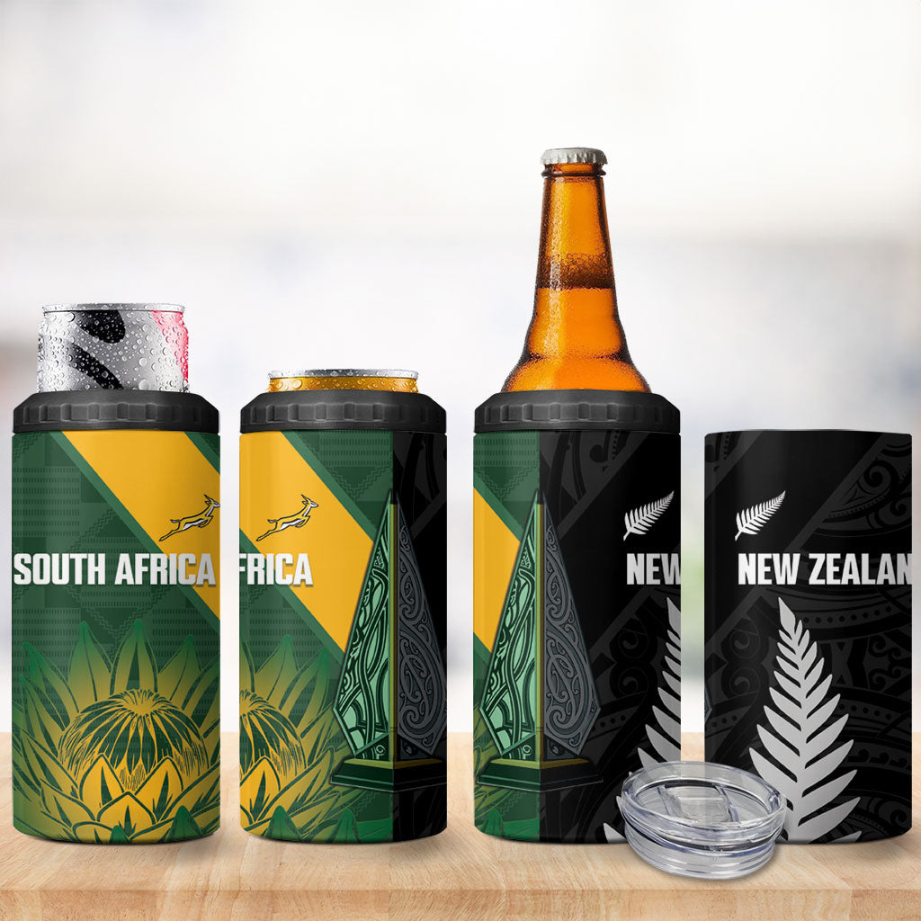New Zealand and South Africa Rugby 4 in 1 Can Cooler Tumbler Ultimate Rivalry All Black Springboks