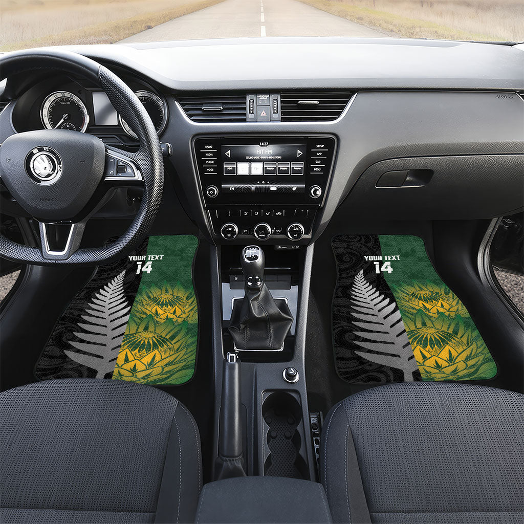 New Zealand and South Africa Rugby Custom Car Mats Ultimate Rivalry All Black Springboks