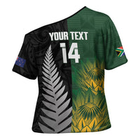 New Zealand and South Africa Rugby Custom Cross Shoulder Shirt Ultimate Rivalry All Black Springboks