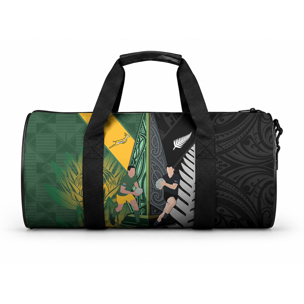New Zealand and South Africa Rugby Duffle Bag Ultimate Rivalry All Black Springboks