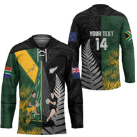 New Zealand and South Africa Rugby Custom Hockey Jersey Ultimate Rivalry All Black Springboks
