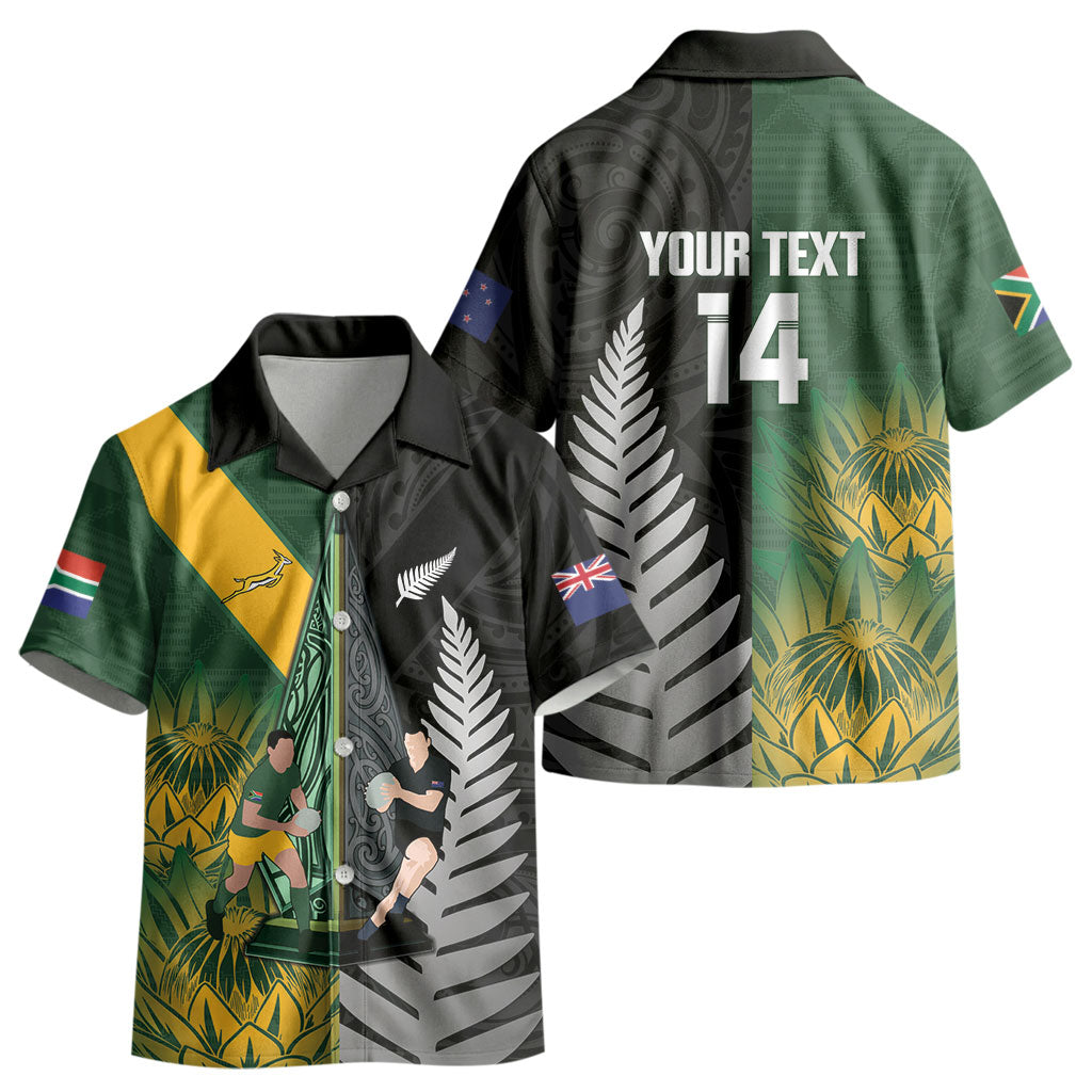 New Zealand and South Africa Rugby Custom Kid Hawaiian Shirt Ultimate Rivalry All Black Springboks