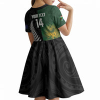 New Zealand and South Africa Rugby Custom Kid Short Sleeve Dress Ultimate Rivalry All Black Springboks