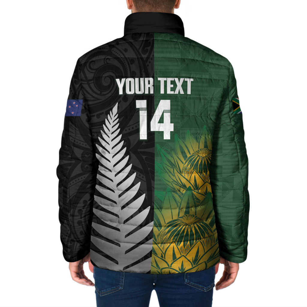 New Zealand and South Africa Rugby Custom Padded Jacket Ultimate Rivalry All Black Springboks