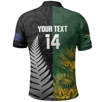 New Zealand and South Africa Rugby Custom Polo Shirt Ultimate Rivalry All Black Springboks