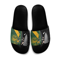 New Zealand and South Africa Rugby Slide Sandals Ultimate Rivalry All Black Springboks