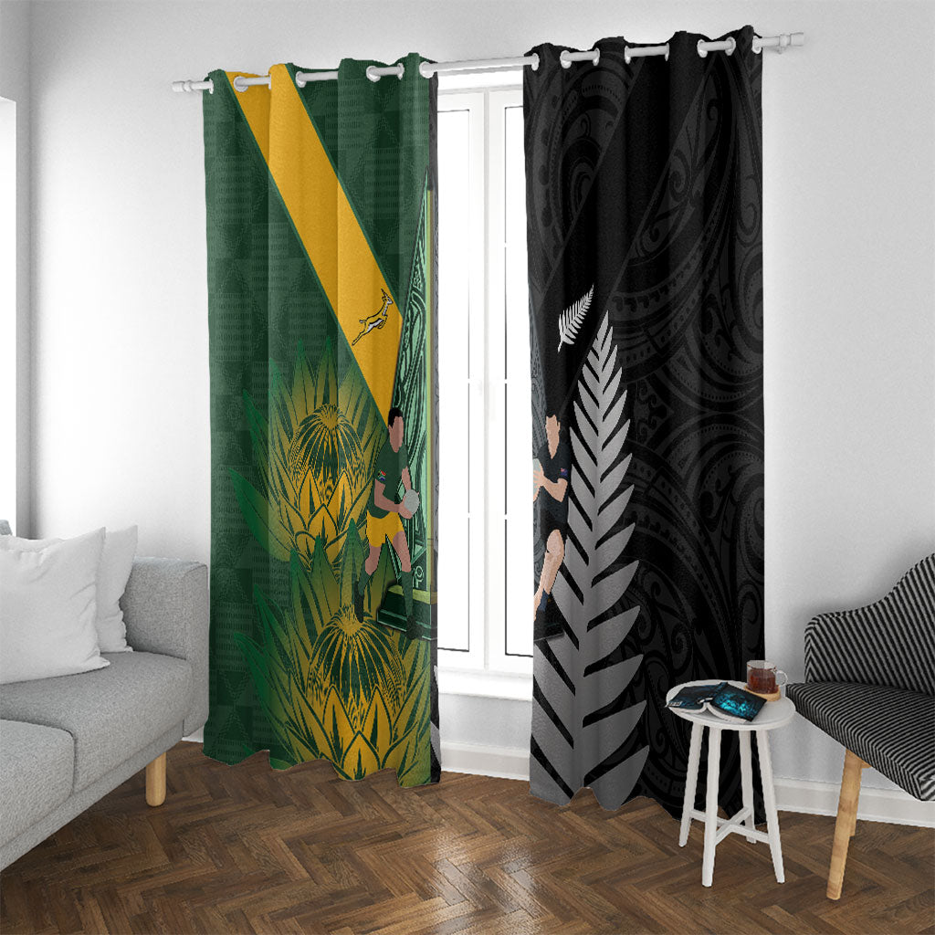 New Zealand and South Africa Rugby Window Curtain Ultimate Rivalry All Black Springboks