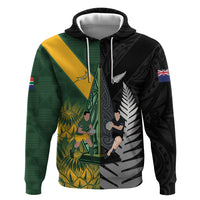 New Zealand and South Africa Rugby Custom Zip Hoodie Ultimate Rivalry All Black Springboks