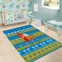 Tuvalu Christmas Area Rug Cute Santa Manuia te Kilisimasi - Polynesian Pride