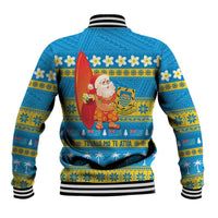 Tuvalu Christmas Baseball Jacket Cute Santa Manuia te Kilisimasi - Polynesian Pride