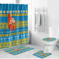 Tuvalu Christmas Bathroom Set Cute Santa Manuia te Kilisimasi - Polynesian Pride