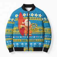 Tuvalu Christmas Bomber Puffer Jacket Cute Santa Manuia te Kilisimasi - Polynesian Pride