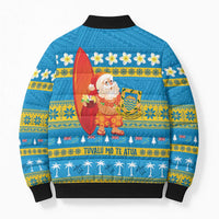 Tuvalu Christmas Bomber Puffer Jacket Cute Santa Manuia te Kilisimasi - Polynesian Pride