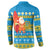 Tuvalu Christmas Button Sweatshirt Cute Santa Manuia te Kilisimasi - Polynesian Pride