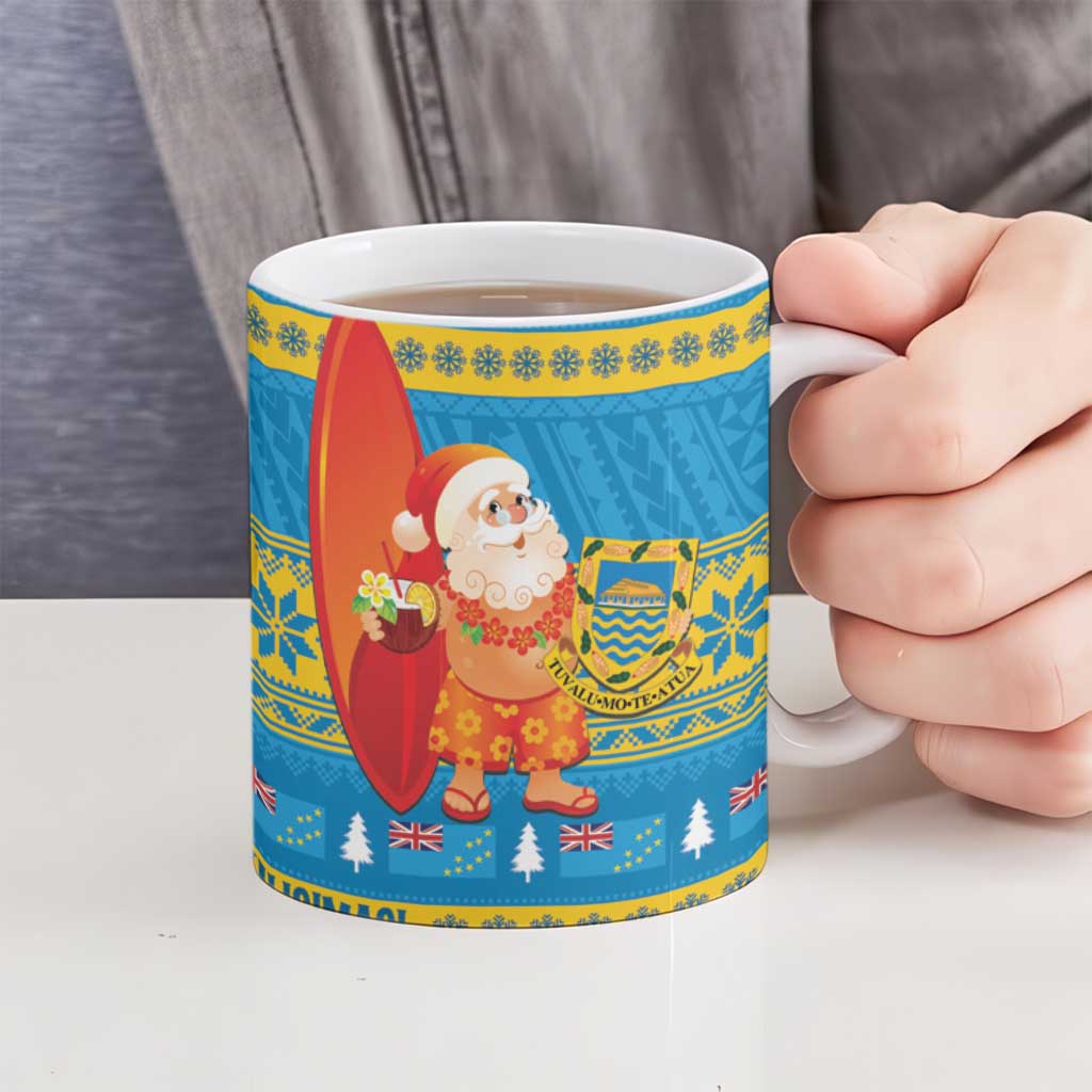 Tuvalu Christmas Ceramic Mug Cute Santa Manuia te Kilisimasi - Polynesian Pride