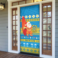 Tuvalu Christmas Door Cover Cute Santa Manuia te Kilisimasi - Polynesian Pride