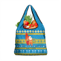 Tuvalu Christmas Grocery Bag Cute Santa Manuia te Kilisimasi - Polynesian Pride