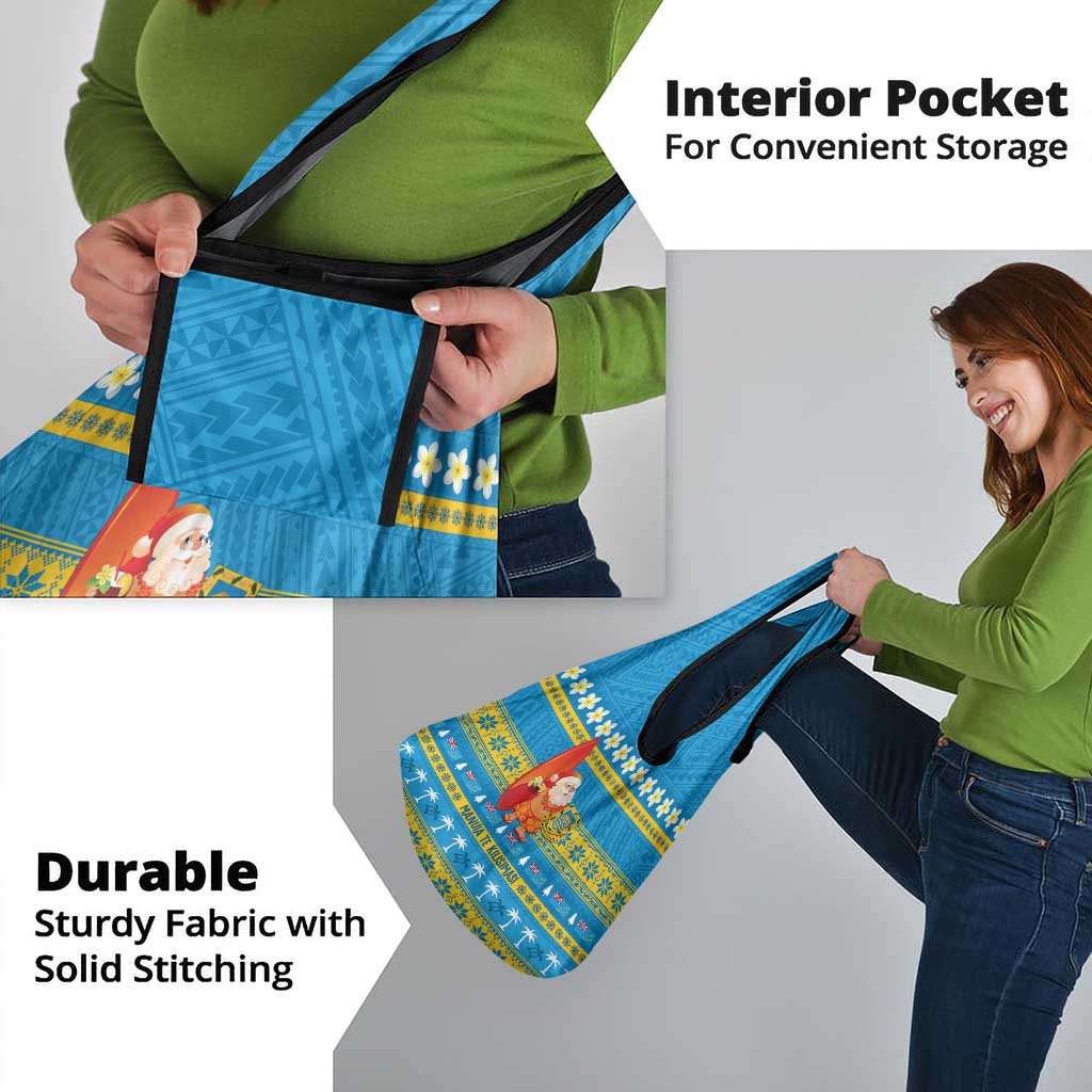 Tuvalu Christmas Grocery Bag Cute Santa Manuia te Kilisimasi - Polynesian Pride