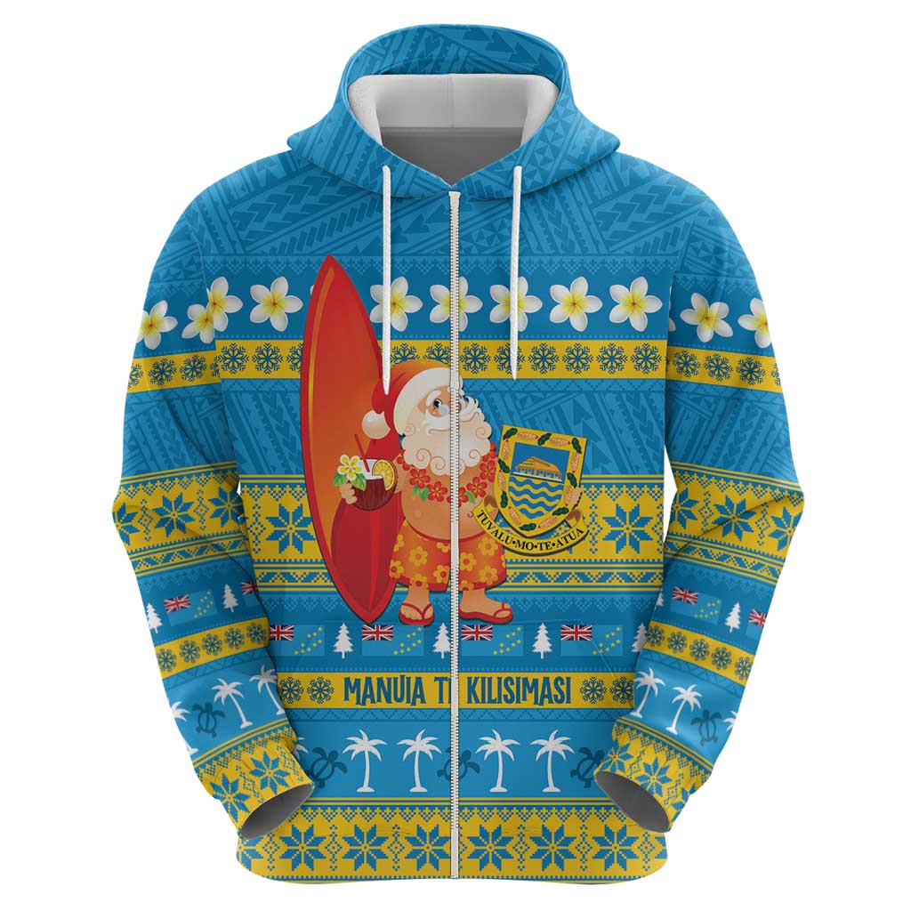 Tuvalu Christmas Hoodie Cute Santa Manuia te Kilisimasi - Polynesian Pride