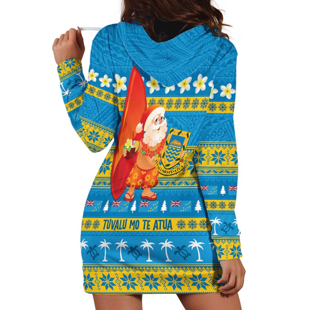 Tuvalu Christmas Hoodie Dress Cute Santa Manuia te Kilisimasi - Polynesian Pride