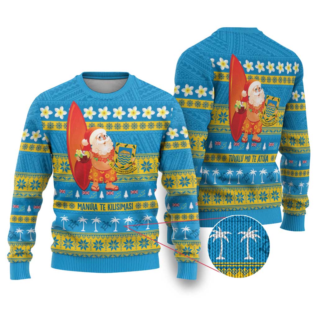 Tuvalu Christmas Ugly Christmas Sweater Cute Santa Manuia te Kilisimasi - Polynesian Pride