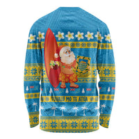 Tuvalu Christmas Long Sleeve Shirt Cute Santa Manuia te Kilisimasi - Polynesian Pride