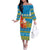 Tuvalu Christmas Off The Shoulder Long Sleeve Dress Cute Santa Manuia te Kilisimasi - Polynesian Pride