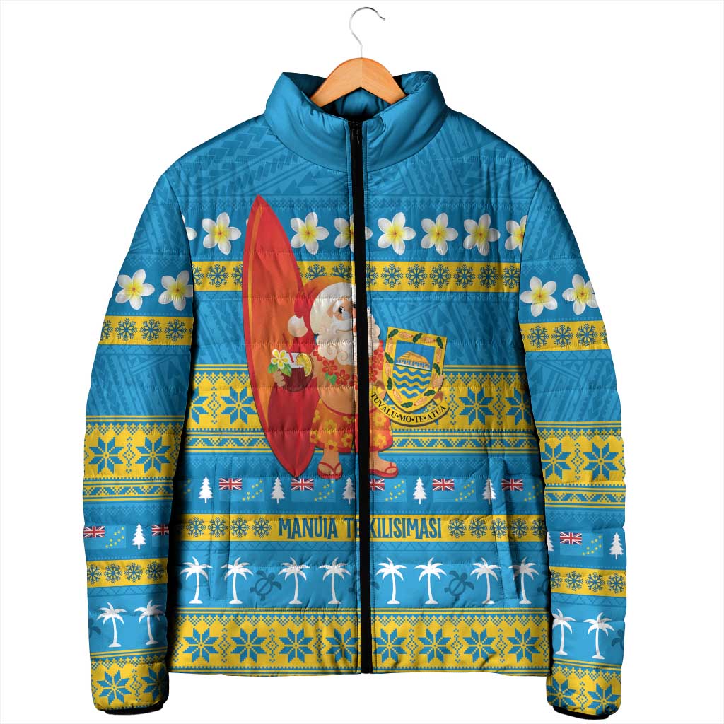 Tuvalu Christmas Padded Jacket Cute Santa Manuia te Kilisimasi - Polynesian Pride