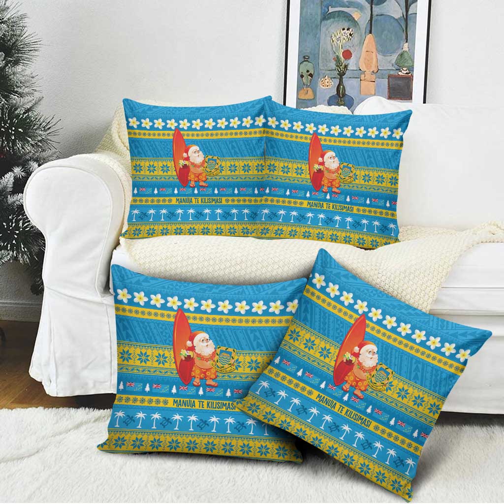 Tuvalu Christmas Pillow Cover Cute Santa Manuia te Kilisimasi - Polynesian Pride